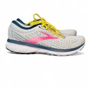 Brooks Ghost 13 Womens Running Shoes Size 9.5 Gray Pink Trainers READ Flaw